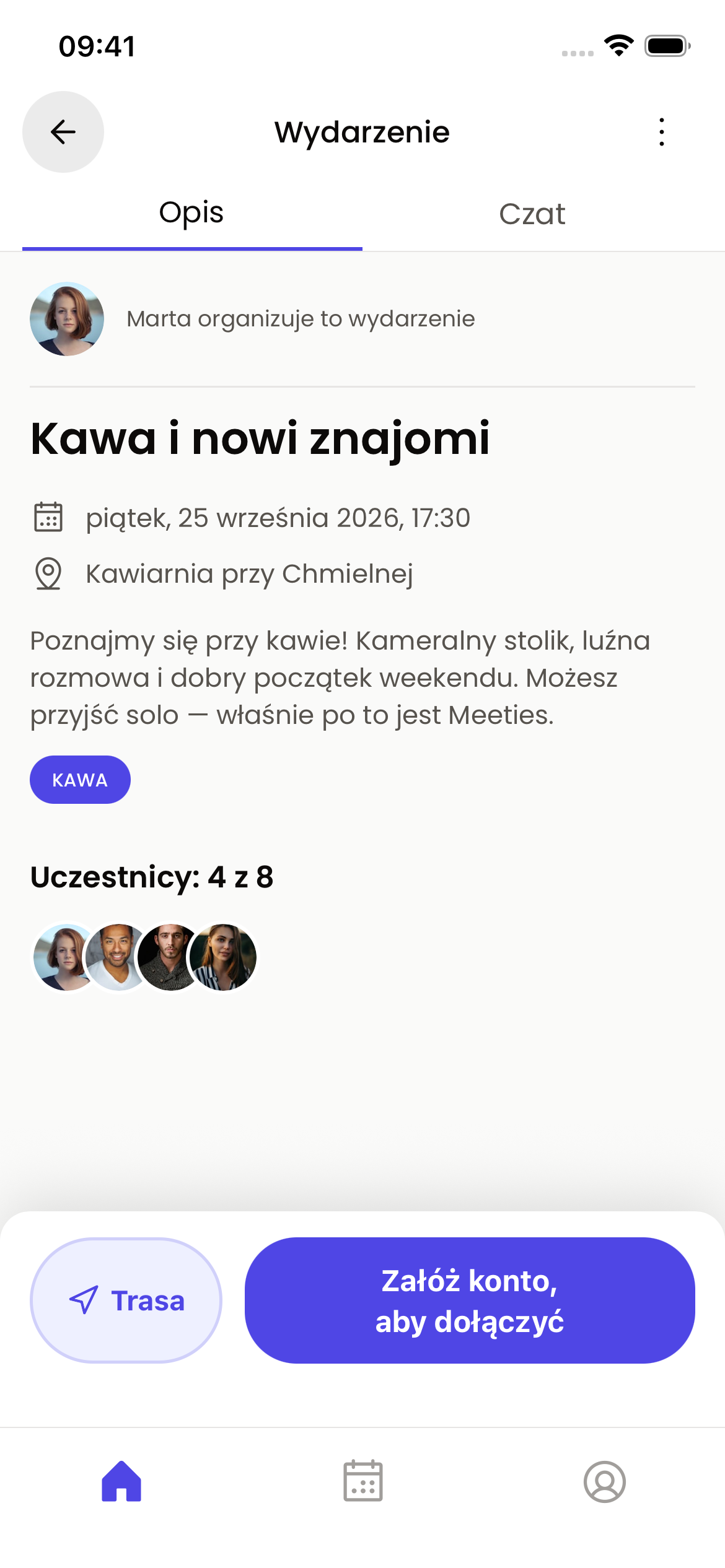 Meeties: szczegóły przykładowego spotkania